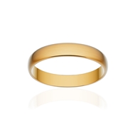 Alliance classique demi jonc or 750 jaune brossé 3,5 mm