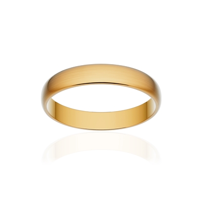 Classic half wedding band gold 750 brushed yellow 3,5 mm