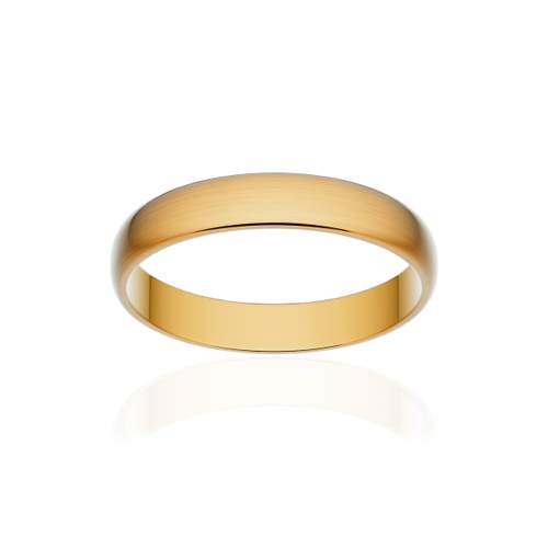 Alliance classique demi jonc or 750 jaune brossé 3,5 mm