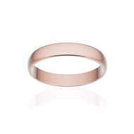 Alliance classique demi jonc or 750 rose brossé 3,5 mm