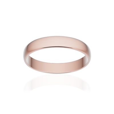 Alliance classique demi jonc or 750 rose brossé 3,5 mm