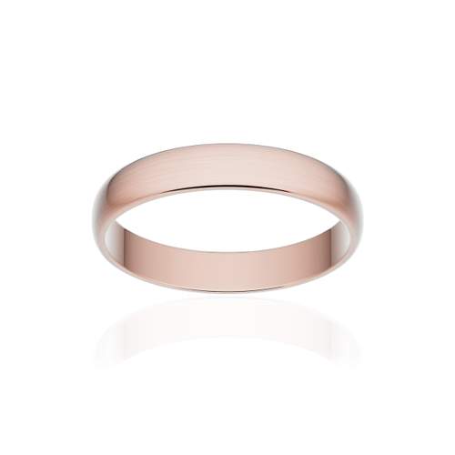 Alliance classique demi jonc or 750 rose brossé 3,5 mm