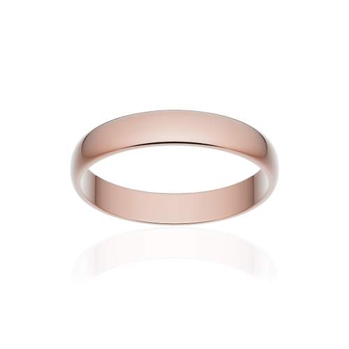Alliance classique demi jonc or 750 rose poli 3,5 mm