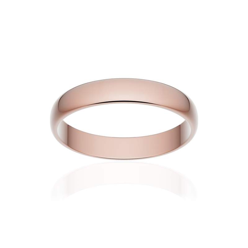 Alliance classique demi jonc or 750 rose poli 3,5 mm - vue 1