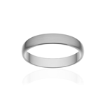 Alliance classique demi jonc platine 950 brossé 3,5 mm - vue 1