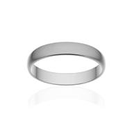 Alliance classique demi jonc or 750 blanc brossé 3,5 mm