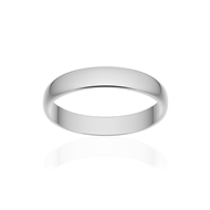 Alliance classique demi jonc or 750 blanc poli 3,5 mm