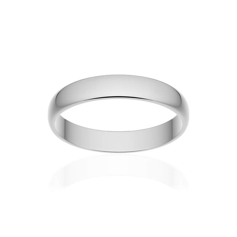 Alliance classique demi jonc or 750 blanc poli 3,5 mm - vue 1