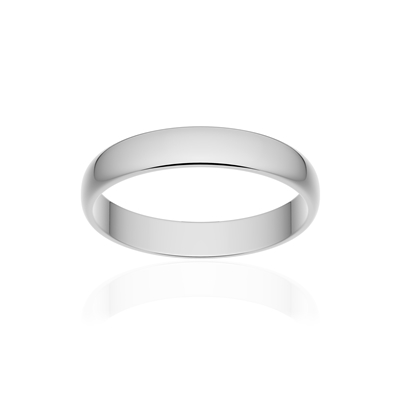 Alliance classique demi jonc or 375 blanc poli 3,5 mm