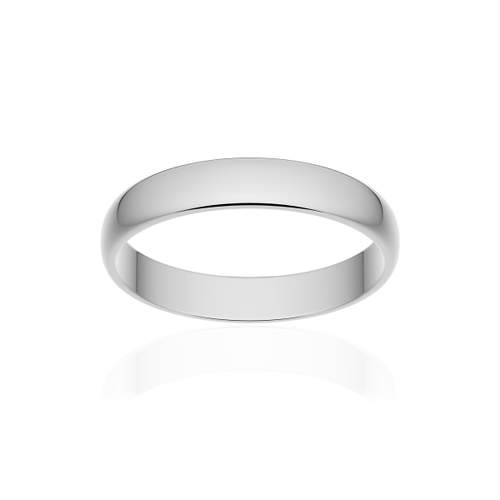 Alliance classique demi jonc or 375 blanc poli 3,5 mm