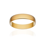 Alliance classique demi jonc or 375 jaune brossé 4 mm - vue 1
