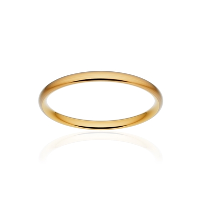 Alliance classique demi jonc confort or 750 jaune brossé 2 mm
