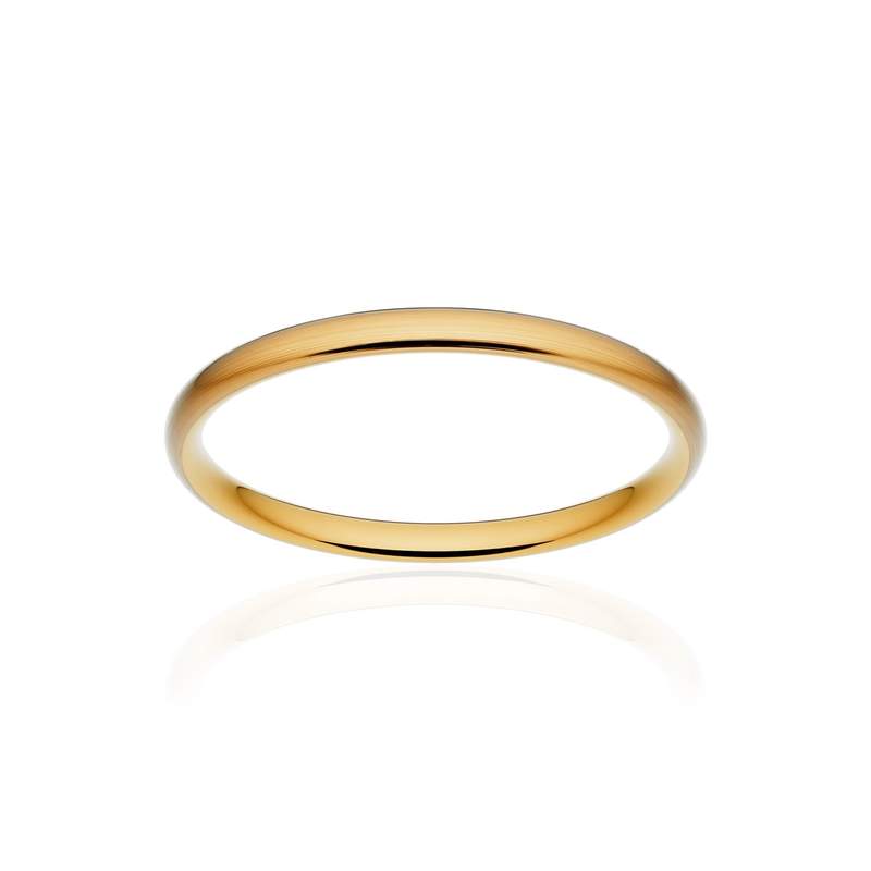 Alliance classique demi jonc confort or 375 jaune brossé 2 mm - vue 1