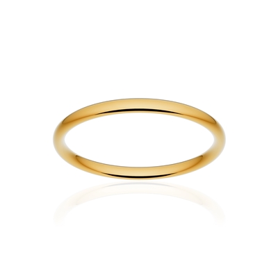 Classic wedding band half band comfort gold 375 polished yellow 2 mm