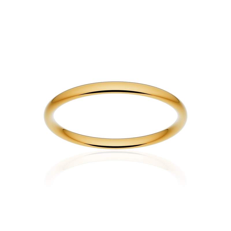 Alliance classique demi jonc confort or 375 jaune poli 2 mm - vue 1