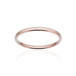 Alliance classique demi jonc confort or 750 rose brossé 2 mm - vue 1