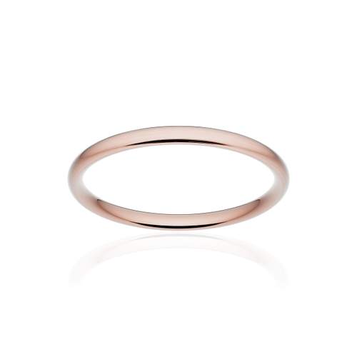 Classic half wedding band in brushed pink 750 gold 2 mm