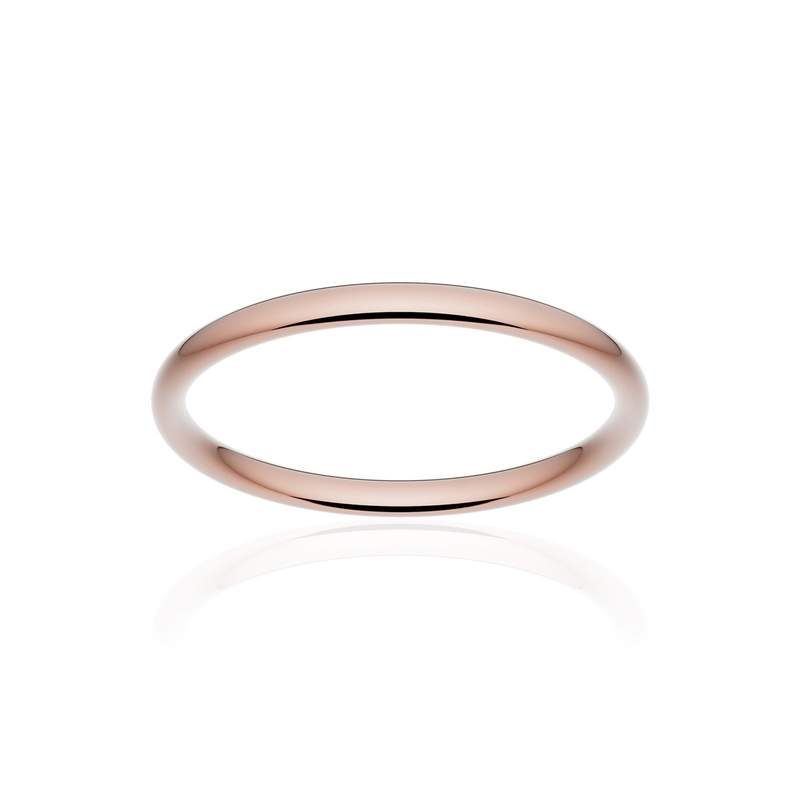 Alliance classique demi jonc confort or 750 rose poli 2 mm - vue 1