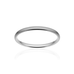 Alliance classique demi jonc confort platine 950 brossé 2 mm - vue 1