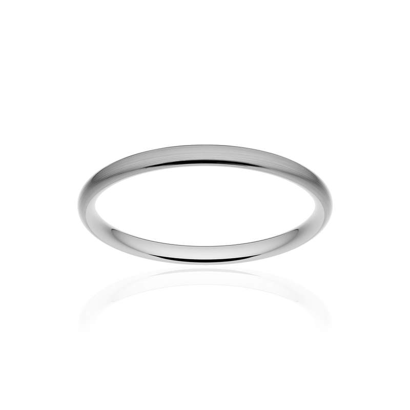 Alliance classique demi jonc confort platine 950 brossé 2 mm - vue 1