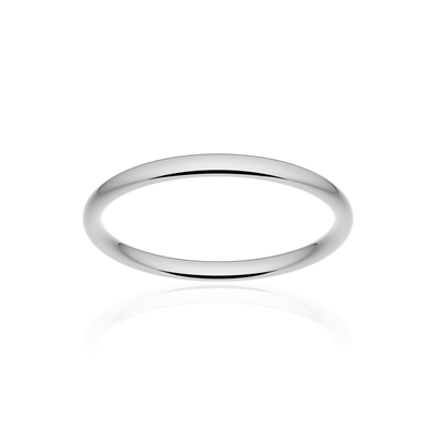 Classic half wedding band gold comfort 375 white polished 2 mm