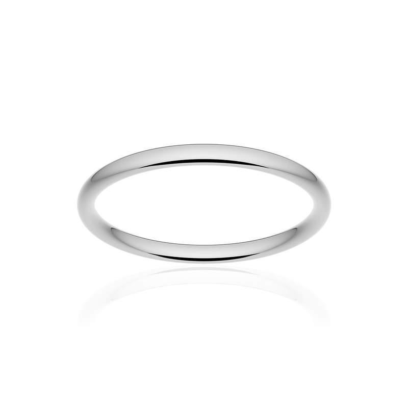 Alliance classique demi jonc confort or 375 blanc poli 2 mm - vue 1