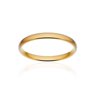 Alliance classique demi jonc confort or 750 jaune brossé 2,5 mm