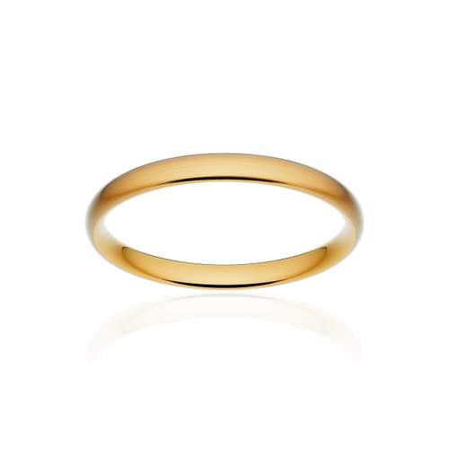 Alliance classique demi jonc confort or 375 jaune brossé 2,5 mm