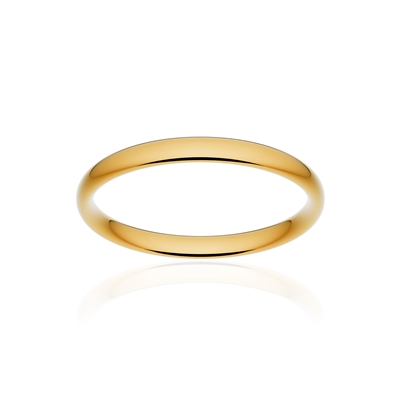 Alliance classique demi jonc confort or 750 jaune poli 2,5 mm