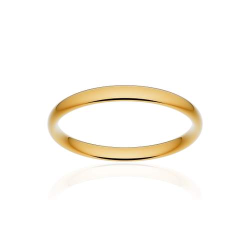 Alliance classique demi jonc confort or 375 jaune poli 2,5 mm