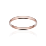 Alliance classique demi jonc confort or 750 rose brossé 2,5 mm - vue 1