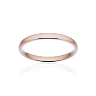 Alliance classique demi jonc confort or 750 rose brossé 2,5 mm