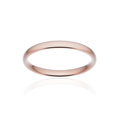 Alliance classique demi jonc confort or 750 rose brossé 2,5 mm