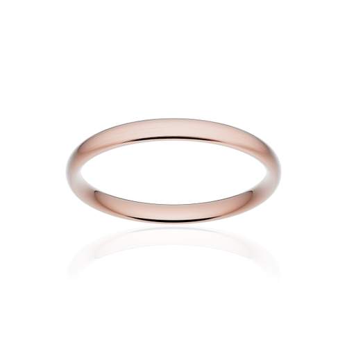 Alliance classique demi jonc confort or 750 rose brossé 2,5 mm