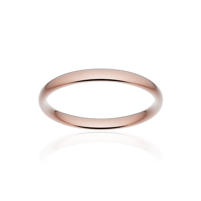 Alliance classique demi jonc confort or 750 rose poli 2,5 mm - vue 1