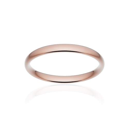 Alliance classique demi jonc confort or 750 rose poli 2,5 mm