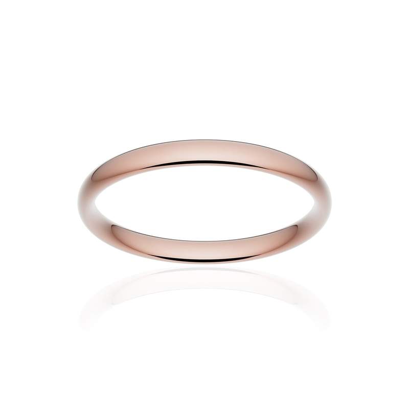 Alliance classique demi jonc confort or 750 rose poli 2,5 mm - vue 1