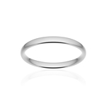 Alliance classique demi jonc confort platine 950 poli 2,5 mm - vue 1