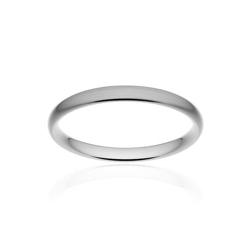 Alliance classique demi jonc confort or 375 blanc brossé 2,5 mm