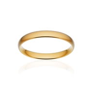Alliance classique demi jonc confort or 750 jaune brossé 3 mm