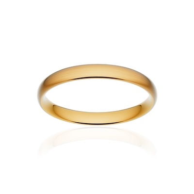 Alliance classique demi jonc confort or 750 jaune brossé 3 mm