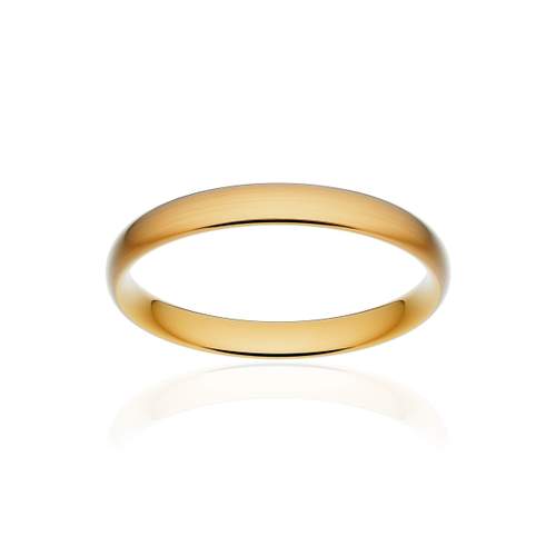 Alliance classique demi jonc confort or 375 jaune brossé 3 mm