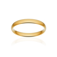 Alliance classique demi jonc confort or 750 jaune poli 3 mm