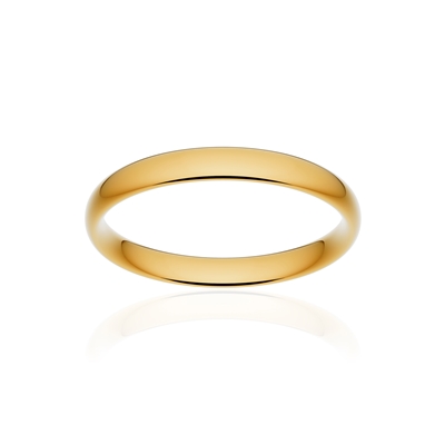 Alliance classique demi jonc confort or 375 jaune poli 3 mm