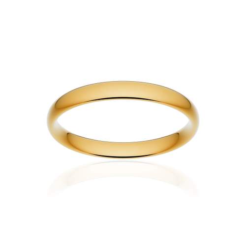 Alliance classique demi jonc confort or 375 jaune poli 3 mm