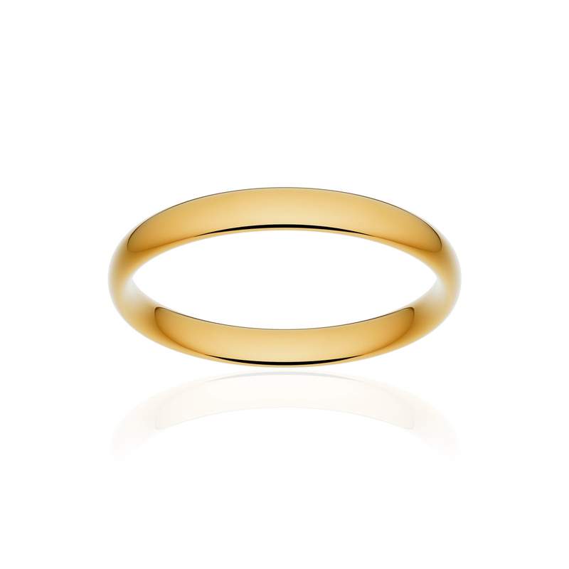 Alliance classique demi jonc confort or 375 jaune poli 3 mm - vue 1