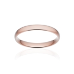 Alliance classique demi jonc confort or 750 rose brossé 3 mm - vue 1