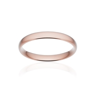 Alliance classique demi jonc confort or 750 rose brossé 3 mm