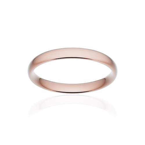 Alliance classique demi jonc confort or 750 rose brossé 3 mm