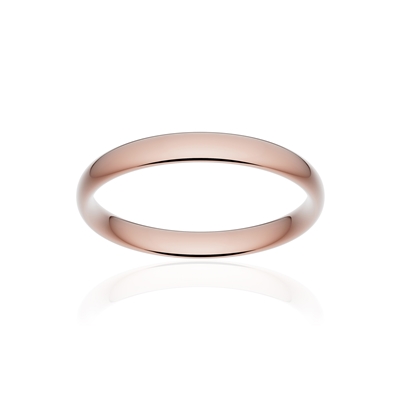 Alliance classique demi jonc confort or 750 rose poli 3 mm - vue 1